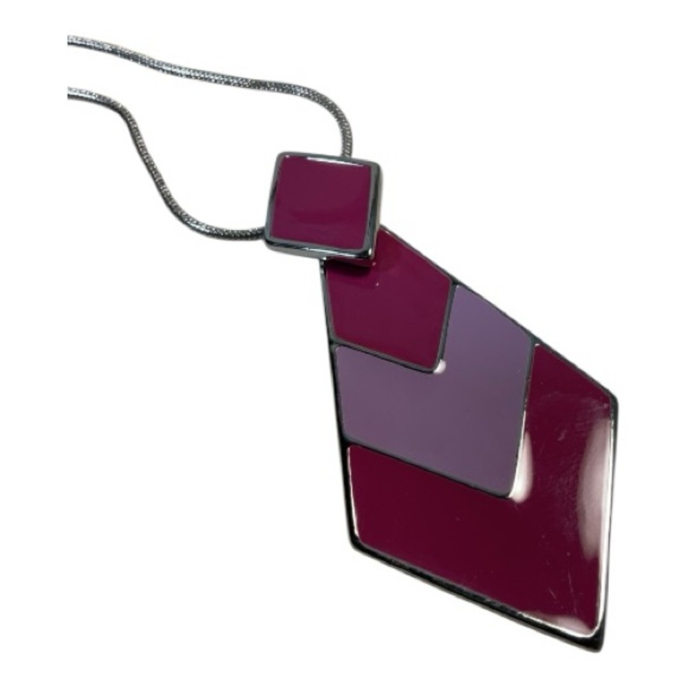 Geometric Pendant Necklace Purple